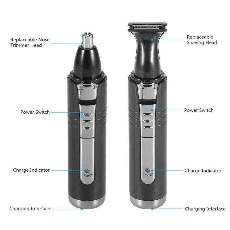 Rechargeable Electric Nose Ear Hair Trimmer Eyebrow Beard Shaving Cutter