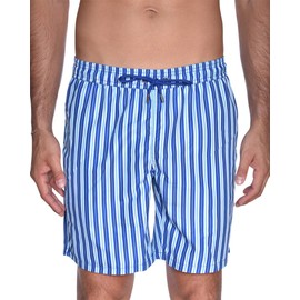 Beach Bros Rayas para Hombre, Azul, Large
