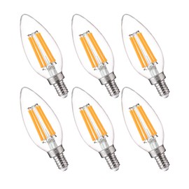 FLSNT 100W Equivalent LED Candelabra Bulbs, 800LM Dimmable B11 E12 LED Chandelier Light Bulbs, 5.5W, 2700K Soft White, 6 Pack