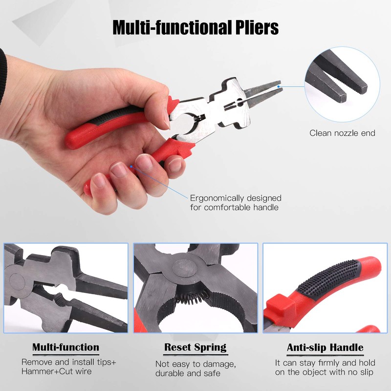 Glarks 5Pcs Welding Slag Removal Tool Set, Include 10'' Welding