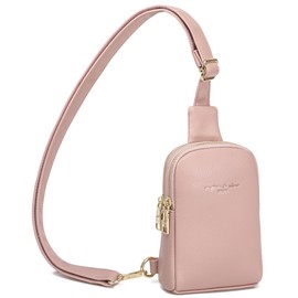 INICAT INICAT Travel Small Sling Bag Leather Crossbody Bags for Women Fanny Packs Cross Body Bag for Woman Cross Body Purses(Pink)