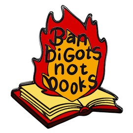 Ficsowy "Ban Bigots Not Books" - Book Lover Enamel Pin -for Book Lovers and Bookworm for Backpacks, Jackets & Gifts