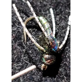 IDYLWILDE BEAD HEAD SIZE 14 PEARL RUBBER LEGS IDYLWILDE FLY COMPANY