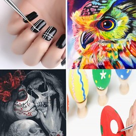 Fine Detail Paint Brush Set 6pcs Tip Professional Artist Miniature Paint Brushes Fine Lines for Detailed Watercolor Acrylic Oil Painting