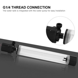 19W 12v CPU Water Cooling Pumpe Reservoir DIY Combo, 800L/H , G 1/4" Thread Port, PC CPU Water Cooling System Heat Exchanger Tool, Transparent Acrylic Material, Easy Install(300mm)