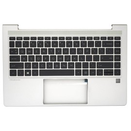 Jxjslp New Replacement for HP Probook 440 G8 445 G8 14'' Notebook US Layout Palmrest Upper Case with Non Backlit Keyboard Assembly M23770-001 Silver