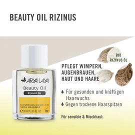 ARYA LAYA Beauty Oil Castor Organic Nourishes Skin & Hair for Beautiful, Thick Eyelashes & Eyebrows, Strong Hair Growth & Healthy Hair Tips Vegan 30 ml