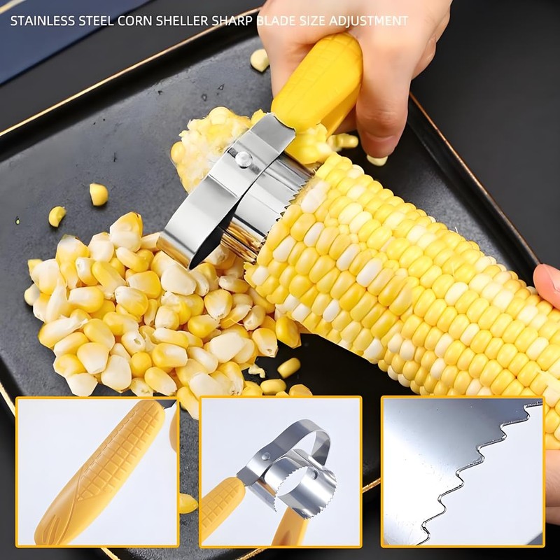 Corn Kernel Remover Combo Set - Stainless Steel Corn Stripper