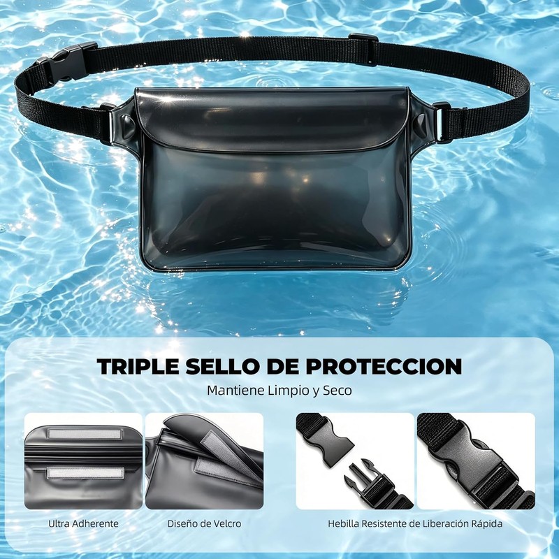 Bonbell Cangurera Transparente Impermeable 2PCS PVC Pantalla Táctil