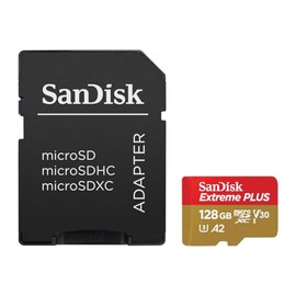 SANDISK - CARDS EXTREME PLUS MICROSDXC 128GB+SD ADAPTER 200MB/S 90MB/S A2 C10 V3