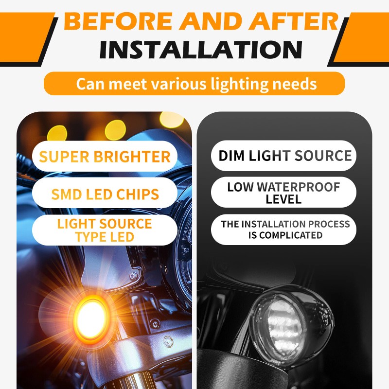 KEEPDSGN Motorcycle Bullet LED Turn Signal Blinker Brake Running Tail