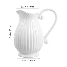 Keramik Krug Vase Weiß Keramik Krug Vase Getrocknete Blumen Vase Porzellan Blumentopf Anordnung Container für Bauernhaus Hause Zimmer Decor Hochzeit Geschenk