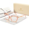 HAITONGCR Ladies' Square-Frame Blue Light Blocking Reading Glasses for Women