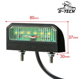 D-TECH 1 x License Plate Light LED for Car Trailer, Universal Cool White Number Plate Light Trailer StVO Approval 12 V 24 V, Number Plate Light Rear LED Trailer