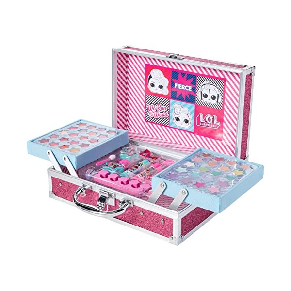 L.O.L. Surprise Train Case - Makeup Set for Kids - Trendy and Colourful Train Case with Makeup for Girls, Manicure Kit and Accessories - Gift for Girls