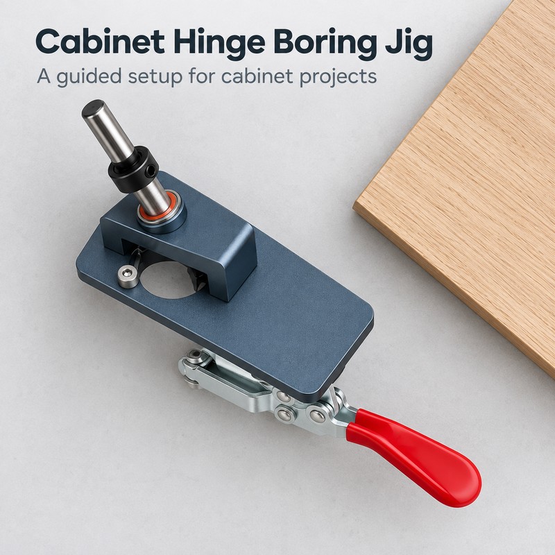 35mm Concealed Cabinet Hinge Drilling Jig with Adjustable Edge Guide,