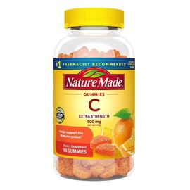 Nature Made | Vitamin C | Extra Strength | 500 mg per Serving | Dietary Supplement for Immune Support | 180 Gummies | 90 Day Supply |