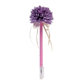 Flower Ballpoint Pen Creative Decorative Pen Black Ink 0.4mm Pompon Mum Purple TPPJ121046