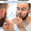 XLIUAX 4 Pcs Nose Hair Scissors, Rounded Tip Eyebrow Scissors