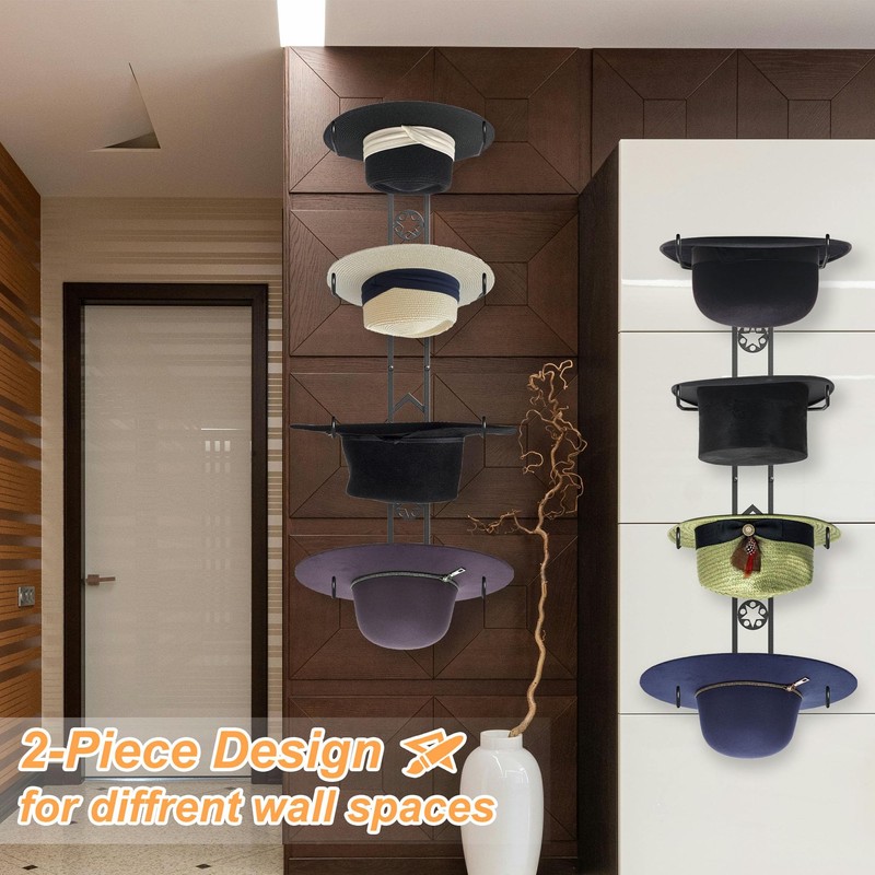 8 Pieces Cowboy Hat Organizer Hangers for Wall, Western Hat