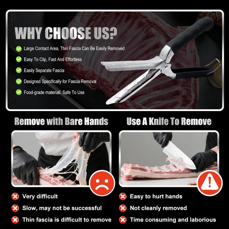 Rib Membrane Remover Tool - Easy Grip Non-Slip Handle Meat