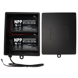 2025 New Upgraded Steel Battery Box with 2 Batteries Kit(12V 7AH Lead-Acid), for 12/24V Driveway Swing Gate Opener, Upgraded ABBT2 Battery Box Kit (Kit with 2 Batteries)