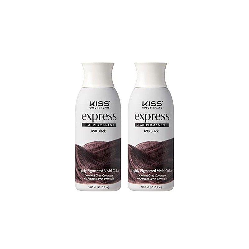 Kiss Express Color #K98 Semi- Permanent Black 3.5oz (2 Pack)