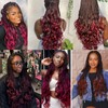 EFFGOCO French Curl Braiding Hair 20 Inch Ombre Burgundy Curly