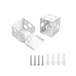 1" Mini Blind Metal Brackets (4-Piece Set) - Low Profile Box Mount for 1" x 1" Headrails - Heavy Duty White Steel Brackets with Screws - Inside/Outside Window Mount