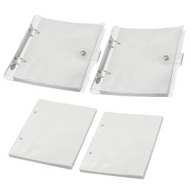 PATIKIL Glitter Photo Album with 100 Pockets, 2 Pack Picture Folding Book with 50 Pages 4x6 Inch Refillable Double Sided 2 Compartments Photo Sleeve for Postcards Transparent White