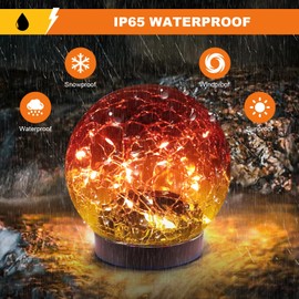 MLKNK Solar Globe Lights Outdoor Waterproof-Solar Balls-Solar Garden Lights-Solar Orbs for Outside 4 Pack Cracked Glass Ball for Lawn Patio Yard Backyard Decorations