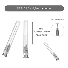 Pack of 100pcs 22G x 1-1/2" (38mm) Stainless Steel Delivery Tube for Refill Liquids, Individually Packed, Refill Tubes for Industry, Science Laboratories, Household, Hobby, Liquid Oil, Glue, Refills