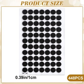 SmallCat 448 Pcs Small Felt Furniture Pads, Self-Adhesive EVA Foam Dot Circles, Round Felt Furniture Stickers for Desks Drawers Vases Photo Frames Cabinets Doors Candlesticks- Black (0.39'')