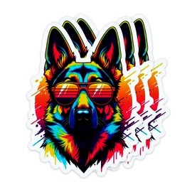 (3PCS) Cool German Shepherd Stickers – Cute German Shepard Decal for Laptop,Car,Water Bottle,Truck,Helmet,Bumper – Waterproof Vinyl Sticker Pack for Adults,Kids – Gift for Men,Dad,Son 3 Inches