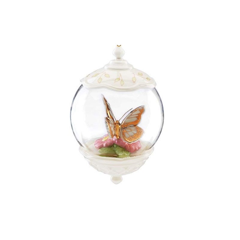 Lenox Butterfly Meadow Gold Globe Ornament, 0.70 LB, Multi