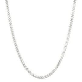 KRKC&CO Men’s Chain Necklace, Sterling Silver Plated Cuban Link Chains 5mm Diamond-Cut, Nickel-Free Hypoallergenic, Father’s Day Gift Gold Silver Filled Necklace for Man 22in