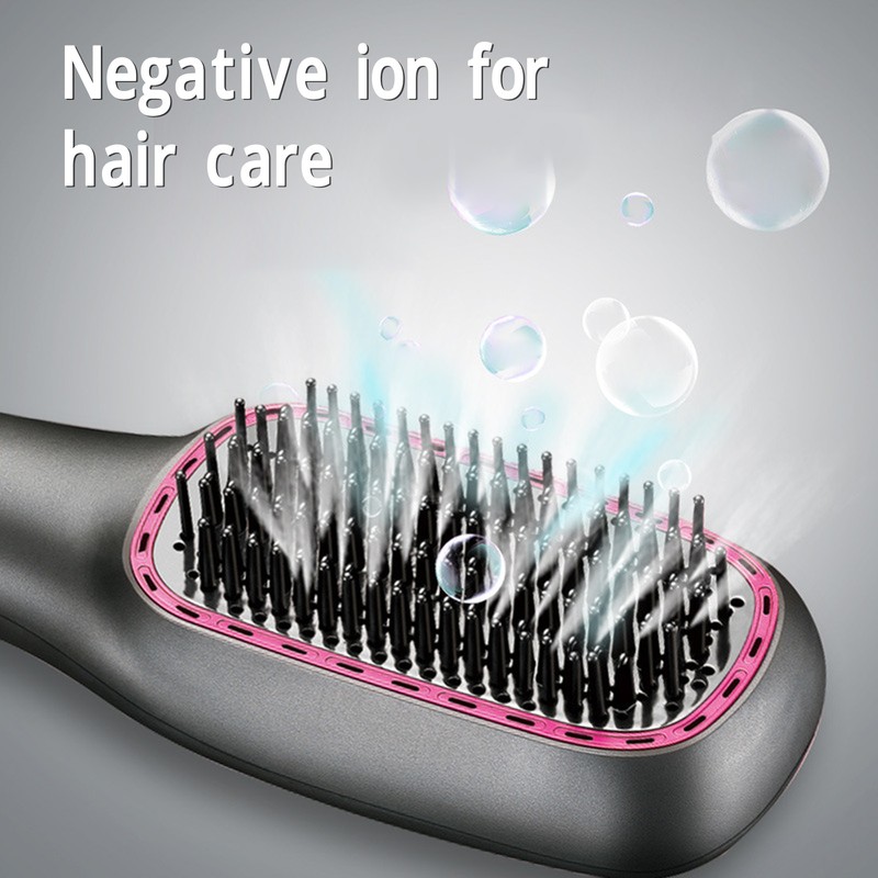 Hair Straightening Brush 3 Temperature Gears Anion Hair Straightener Comb