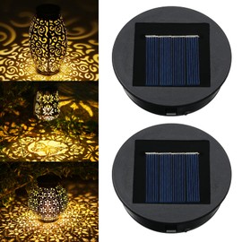 Tomshine 2 Pack Replacement Solar Light Parts-8 lumens Warm White LED Waterproof Solar Light Replacement Top Kit for Outdoor DIY Hanging Lanterns(3.15in)