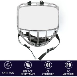 TronX S980 Junior Kids Hockey Clear Full Face Shield Visor Helmet Combo Certified Anti-Scratch/Anti-Fog