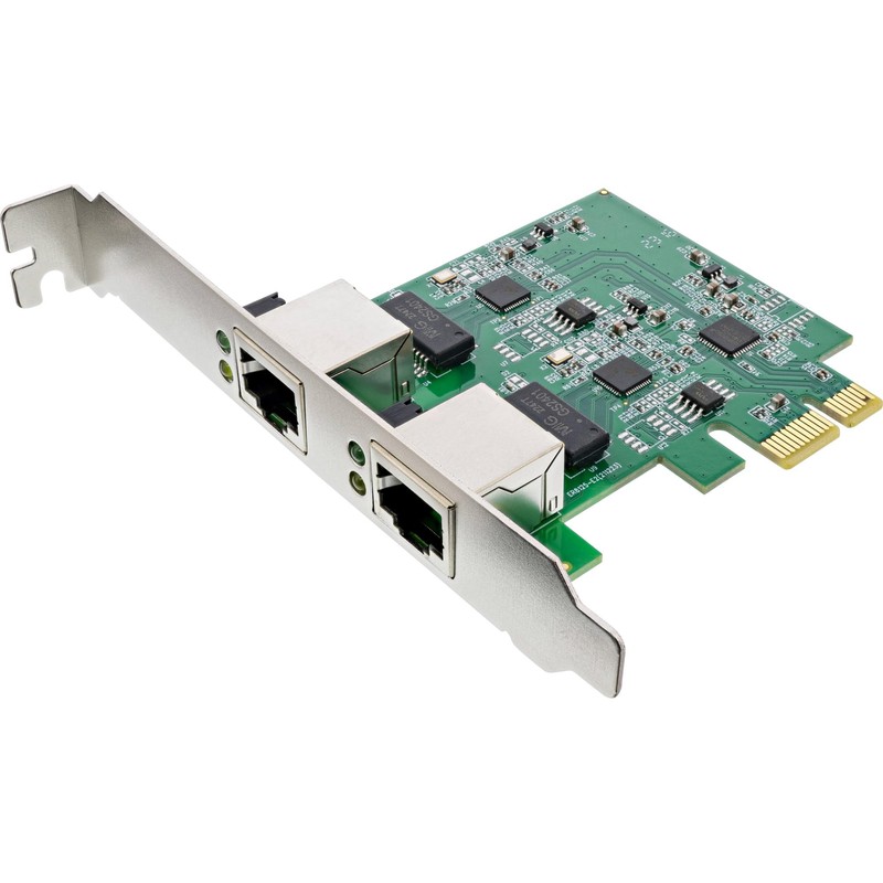 InLine® Dual Gigabit Network Card, 2X RJ45 2.5Gbps, PCIe x1,