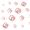 Clataly 24 Pieces Square Crystal Flowers Fake Nails Polished Toe