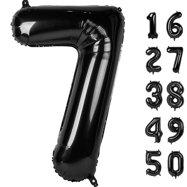 40 Inch Black Number 7 Balloon Jumbo Giant Happy 17th