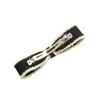 VINGTAINE H7649-BKWH- Barrette, Ribbon, Beaded, Trim, Bi-Color, Hair Clip, Hair