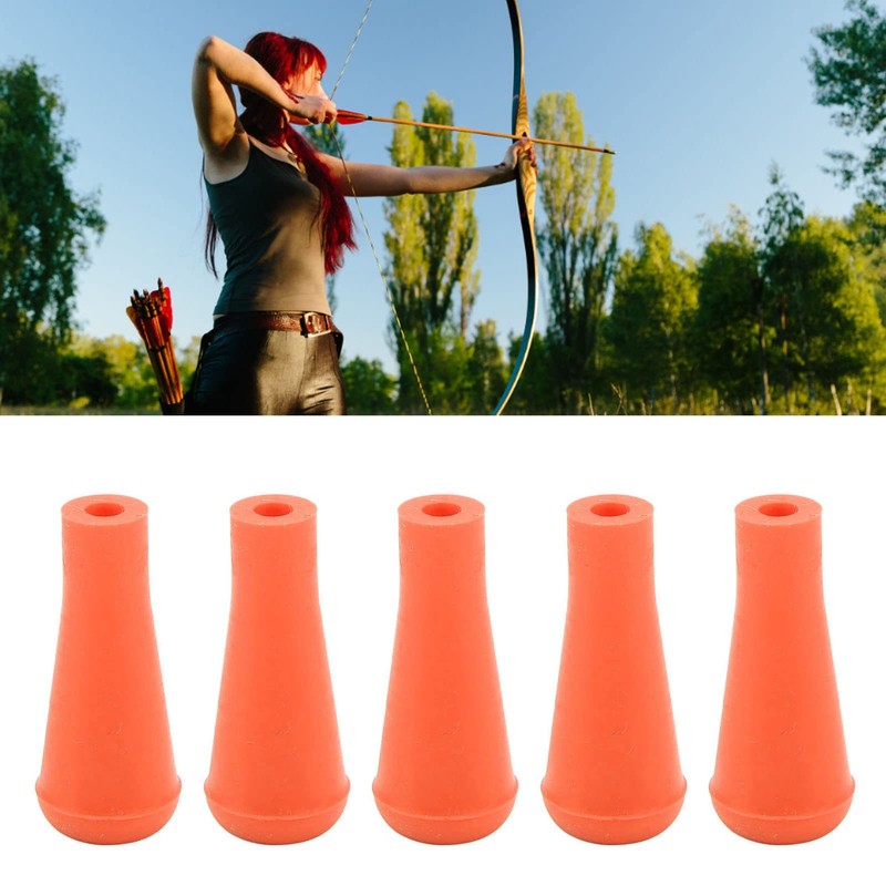 5Pcs Archery Tips, Soft Rubber Arrowheads 6mm Blunt Point Broad