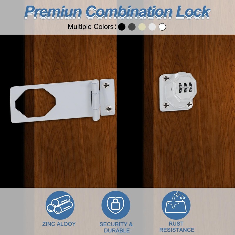 MECCANIXITY Password Rotary Hasp Locks, Mechanical Cabinet Combination Latch Locks
