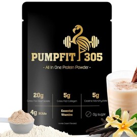 PumpFit 305 Protein Powder - All In One Dietary Supplement with Vitamins, Minerals, Grass-Fed Beef, Grass-Fed Collagen & Essential Vitamins, No sugar, No bloating - Healthcare