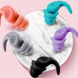 Comfortable Triple-Layer Noise Reduction Earplugs - Ideal for Military, Students, and Inter-floor Noise (Sealed Type) Concert Earplugs Gray