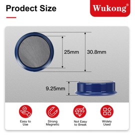Wukong 24 Pack Fridge Magnets, 6 Colors Strong Whiteboard Magnets for Office, Notice Boards, Planning Boards, School, Postcard