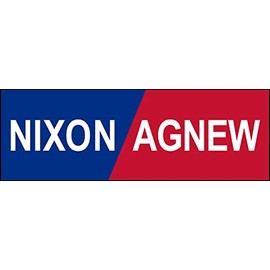 Vintage Nixon Agnew Bumper Sticker (69 election political logo)
