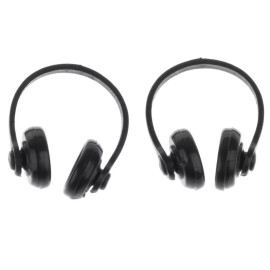 Unbranded lot 2pcs set Dollhouse Black Earphones Dollhouse Miniatures 1/12 music headphone